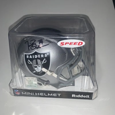 Tim Brown Speed Autographed Signed Oakland Raiders Mini Helmet - Beckett - Image 1 of 4