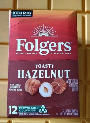 Folgers Toasty Hazelnut K-Cup Coffee Pods 72 Total K-Cup Pods EXP 8/25 - Image 1 of 4