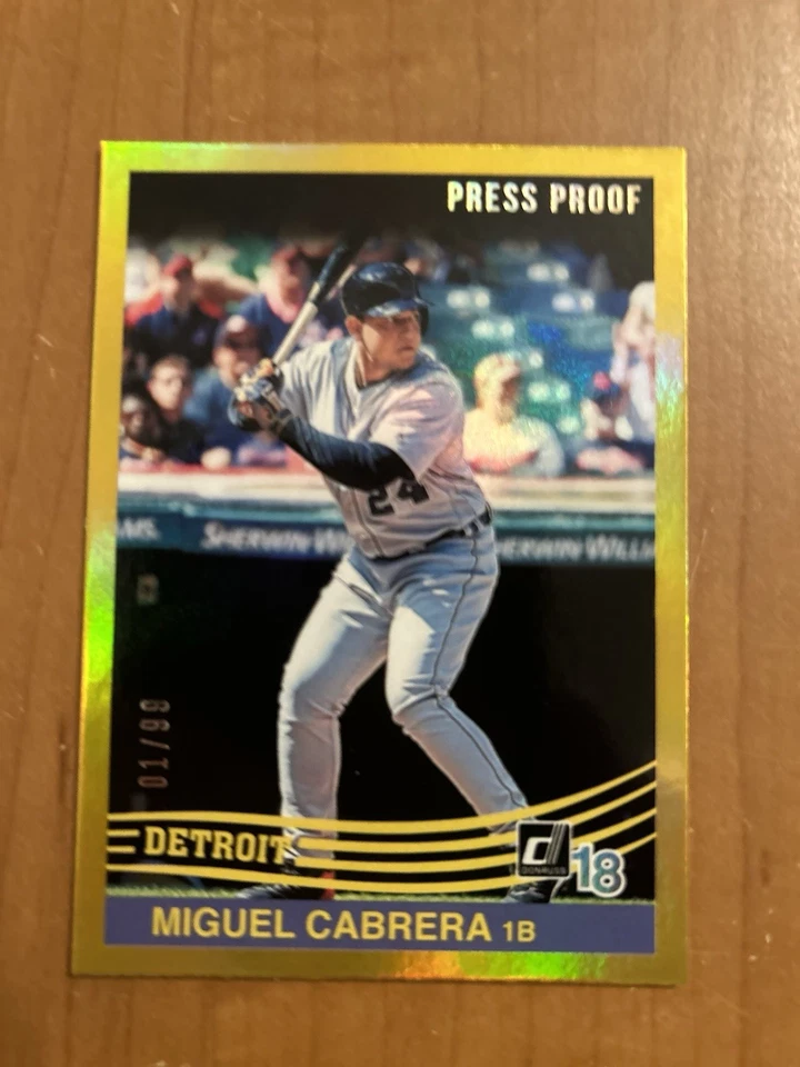 Panini Donruss Miguel Cabrera 2018 prueba de prensa 01/99  Foto 1 de 4