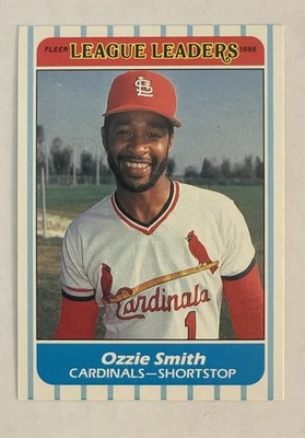 1986 Fleer League Leaders #42 Ozzie Smith - St. Louis Cardinals  - Image 1 of 2