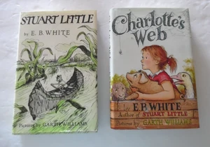 Lot of Two E.B. White Books: Charlotte's Web-1980 & Stuart Little 1973, HC DJ - Picture 1 of 18
