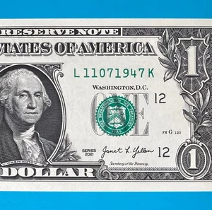November 7, 1947 / 11 July 1947 (L 11071947 K) BIRTHDAY $1 One Dollar Bill *UNC* - Picture 1 of 4