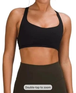 Sujetador deportivo Lululemon Free To Be Wild con tiras talla 8 suéter negro - Imagen 1 de 6