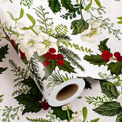 Rolo de papel de embrulho de Natal - Mini rolo - 17 pol X 32,8 pés (46,5 pés quadrados Ttl.) El - Imagem 1 de 4
