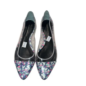 REBECCA MINKOFF Clear Vinyl /Multi-Floral Print Flat shoes US 9 1/2 New- w/o box - Picture 1 of 5