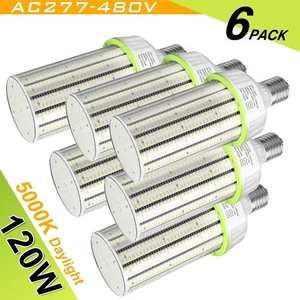 6-PACK LED Corn Light Bulb 120W 277-480V Warehouse High Bay Lighting E39 Base UL - Picture 1 of 12
