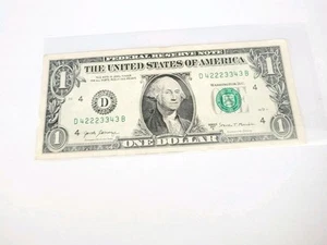 Billete De 1 Dolar Con Número De Serie Trinario Y Escalera De # Bajos - Picture 1 of 3