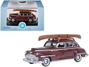 1946 DeSoto Suburban with Roof Rack & Canoe - Royal Maroon - 1/87 HO Scale Dieca - Bild 1 von 4
