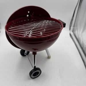 Red Weber Teleflora BBQ Mini Grill Smoker with Cover and Grate 8" x 6" - Picture 1 of 8