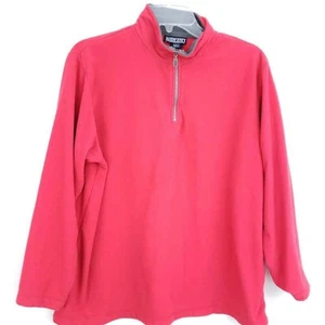 Lands' End Fleece Jacket Red Teen Boys Kids Large 14-16 Pullover Coat - Picture 1 of 6