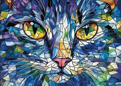 BUHAH Gato Vidrieras Rompecabezas para Adultos 1000 Piezas Bonito Arte Gatito...  Foto 1 de 4