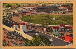 Postal de Tampa 1935, Florida "Florida State Fair in Full Swing" lino Curteich - Imagen 1 de 2