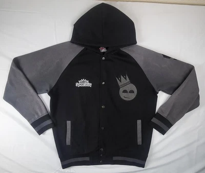 Chaqueta con capucha Supreme Society para hombre grande polar universitario corona con botones a presión Foto 1 de 4