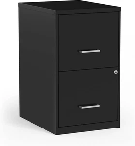 2-Drawer Vertical File Cabinet, Letter Size Documents, Lockable, 18.9" D X 14.3" - Picture 1 of 12