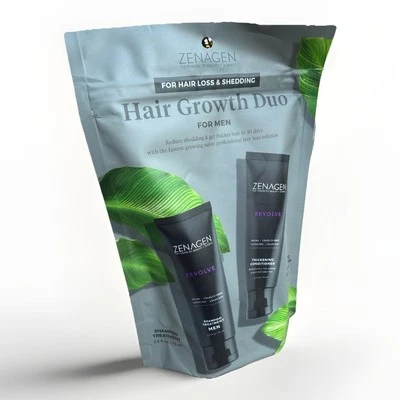 Champú acondicionador para el crecimiento del cabello Zenagen Revolve para hombres 2,5 oz DUO NUEVO Foto 1 de 4