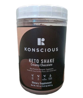 Konscious Keto Shake Chocolate  Ketogenic Weight Loss MCT +  Whey + Avacado - Image 1 of 4