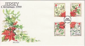 GB Stamps First Day Cover Jersey Christmas / Xmas Foliage, holly, mistletoe 1999 - Picture 1 of 1