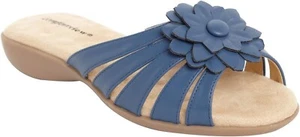 Comfortview Abigail Women's Extra Wide Sandals Slides Size 9.5WW Blue NEW - Picture 1 of 11