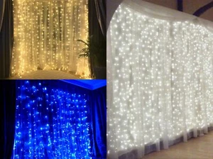 3mx3m Weihnachten LED Vorhangleuchten, 300LED mit 8 Modi, 8 Stunden Timer, Speicher - Bild 1 von 6