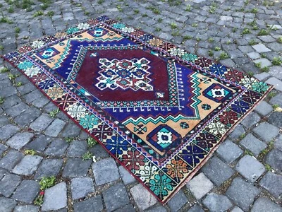 Handmade Rug Turkish Area Rug Vintage Rug Oushak Rug Antique Rug Bohemian Rug - Image 1 of 4