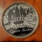 Rare Cypress Gardens Silver And Black Deco Serving Tray 10 Inch