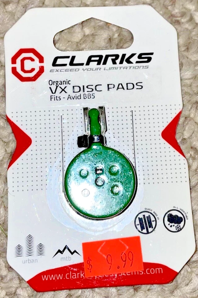 Pastillas de freno de bicicleta de disco orgánico Clarks VX839C - para Avid BB5 Foto 1 de 2