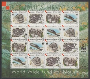 CROATIA - Wwf,  1999 Reptils,  Snakes, Viper MNH Sheet  / RRBA242 - Picture 1 of 1