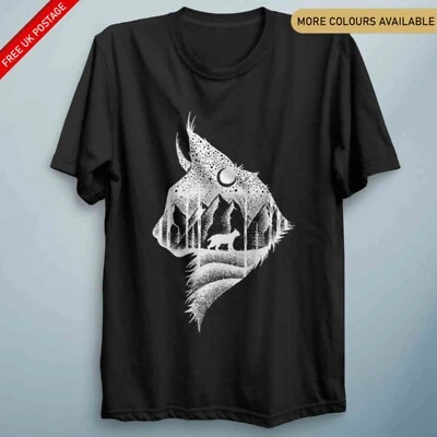 FLUX Abstract Lynx Forest Animal Abstract T Shirt Kids Birthday Gift