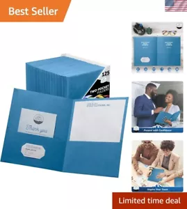 Two-Pocket Folders, Light Blue, 125-Pack, Textured Paper, Letter Size EZ-32420 - Picture 1 of 9