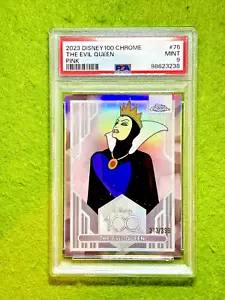 Snow White EVIL QUEEN PINK REFRACTOR #/399 PSA 9 SP 2023 Topps Chrome DISNEY 100 - Picture 1 of 24