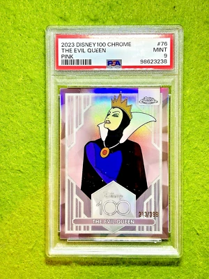 Snow White EVIL QUEEN PINK REFRACTOR #/399 PSA 9 SP 2023 Topps Chrome DISNEY 100 - Image 1 of 4