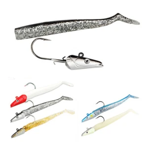 5PCS Saltwater Sandeel Lures Bait Bass Cod Pollock Sea Fishing Tackle Gear - Picture 1 of 25