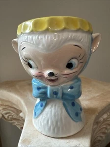 VINTAGE Brinnco Royal Sealy Kitty Cat Egg Cup 1950s, 4” Tall, Anthropomorphic - Picture 1 of 11