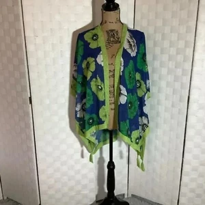 Steve Madden kimono floreale blu verde primavera estate taglia unica - Foto 1 di 6