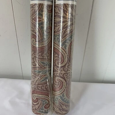 2 Rolls OSBORNE & LITTLE UK Nina Campbell Ready Trimmed Wallpaper Paisley  - Image 1 of 4