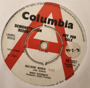 WOUT STEENHUIS - MALIHINI MARCH - PROMO 7" 45 VINYL - Picture 1 of 1