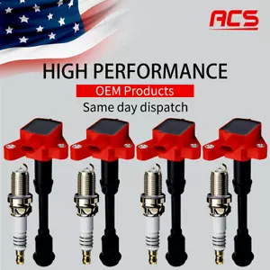 4X OEM New Ignition Coil & Iridium Spark Plugs For Ford Escape Fiesta 1.6L UF674 - Picture 1 of 17