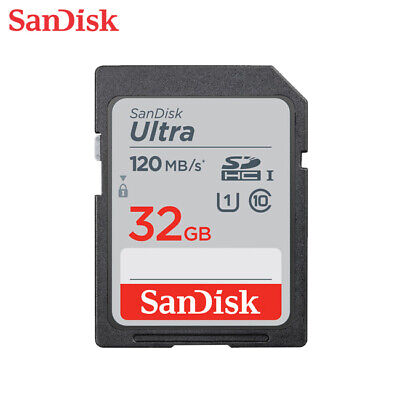SanDisk 32Go Ultra Class 10 UHS-I SD SDHC Cartes Mémoire 120 MB/s Full HD Vidéo • 6.58€
