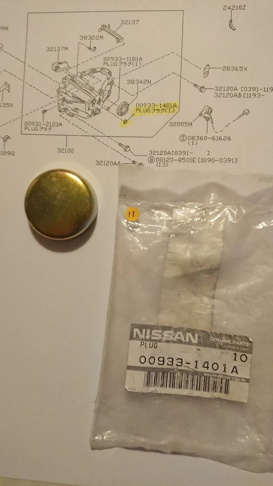 Nissan Sunny Pulsar GTI-R, caja caja caja núcleo enchufe 40mm, pieza original nueva.  Foto 1 de 1