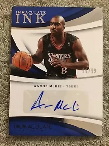 2017-18 Immaculate Collection Aaron McCkie autógrafo tinta inmaculada #99/99 76ers - Imagen 1 de 4