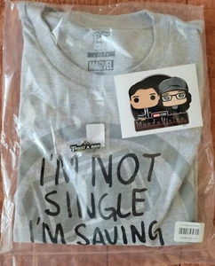 Funko I'm Not Single I'm Saving Myself for Thor LG Shirt w/ Pin and Sticker - Picture 1 of 5