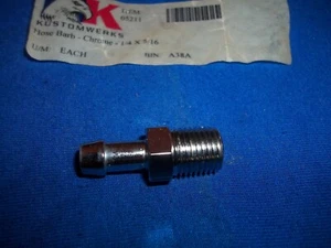 CHROME 1/4 PIPE X 5/16 BARBED FUEL FITTING  - Picture 1 of 3