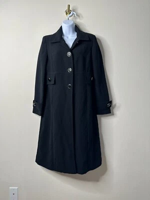 Gabardina larga negra Kasper talla 6 Foto 1 de 4