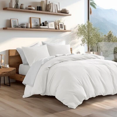 Regency Heights 3 Pc Waffle Weave Textured Duvet Cover Set Twin Queen King Size - Image 1 of 4