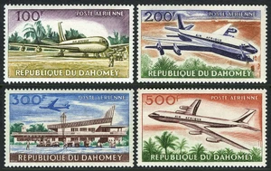Dahomey C20-C23, Mi 222-225, MNH Avión Boeing 707. Cotonou Aeropuerto, 1963 - Picture 1 of 1