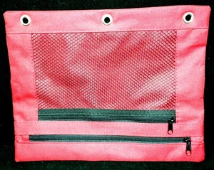 Custodia bifacciale con cerniera in tela e rete rossa per raccoglitore a 3 anelli - Foto 1 di 2