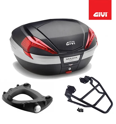 GIVI Koffer Kit Schwarz V56NN + Platte CF Moto 650 MT 2021 2022 2023 2024 Foto 1 de 4