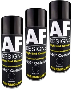 3 Thermolack Spray Spraydosen Ofenlack Auspufflack Hitzebest. 650 °C Schwarz 400 - Bild 1 von 3
