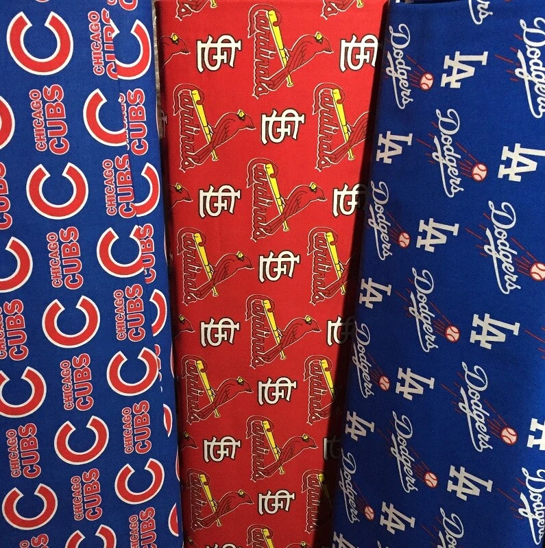 MLB Major League Baseball 100% Cotton Fabric 58"W - PICK TEAM - By The 1/4 Yard - Image 1 of 1