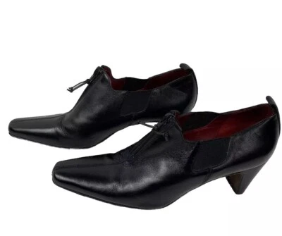 Donald J Pliner Mujer Cuero Negro Cremallera Botines Zapatos Talla 7.5 Foto 1 de 4